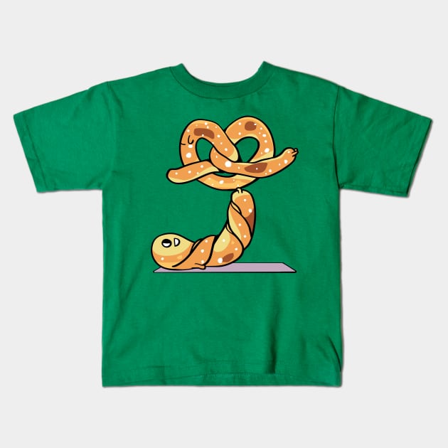 Acroyoga Pretzel Kids T-Shirt by huebucket